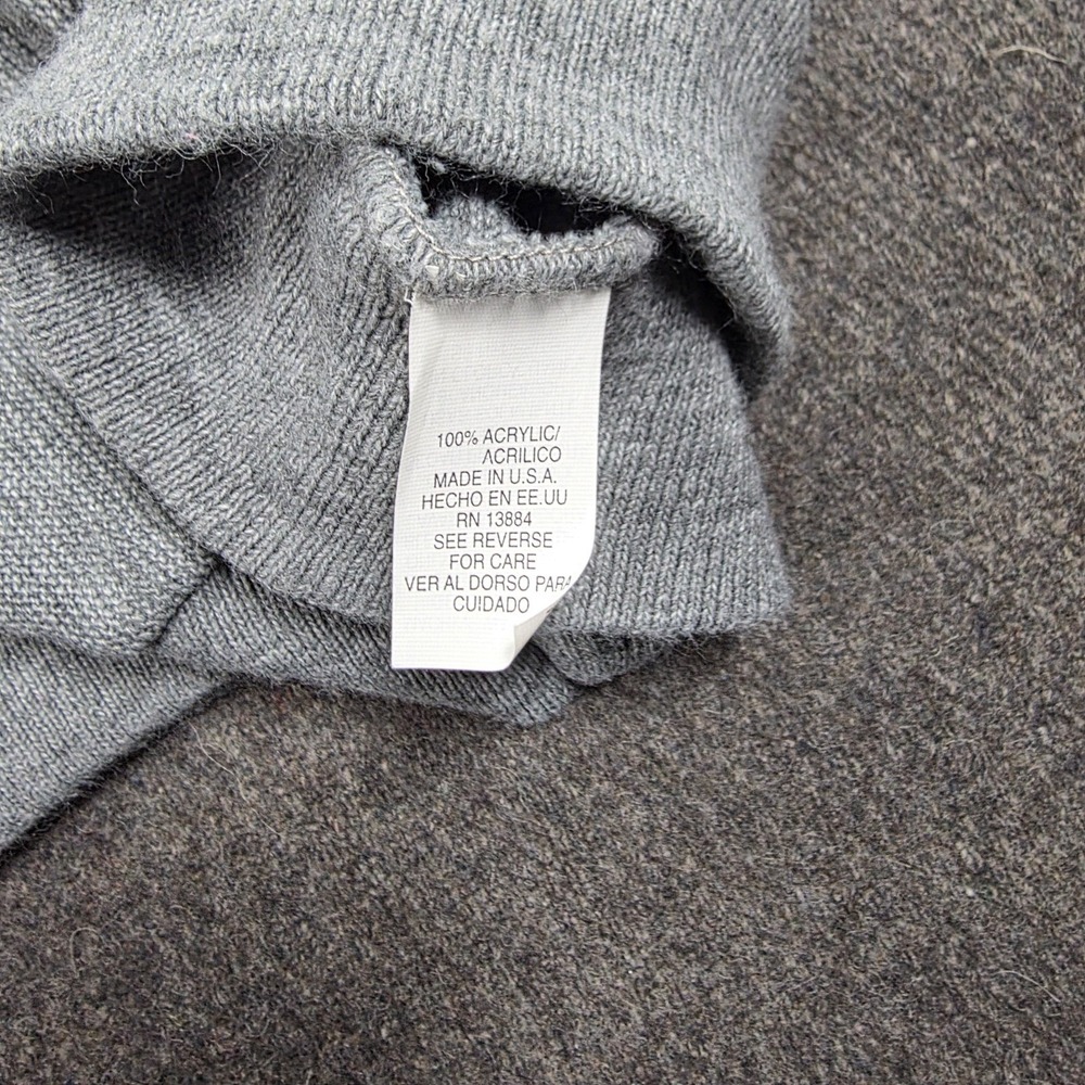 IZOD Cardigan Sweater Men's Large Gray Made In USA VTG - Picture 9 of 10